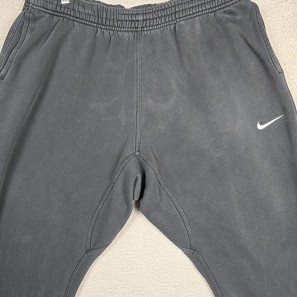 Nike Sweatpants Mens Size XXL Black Joggers White Swoosh Cozy Casual Logo - Picture 9 of 9